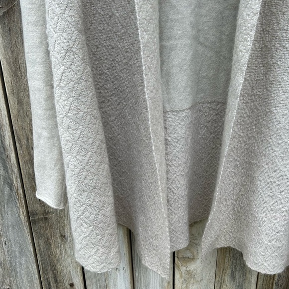 TSE Open Front Shawl Cardigan Cashmere Silk Oatmeal Beige XL - Picture 6 of 16